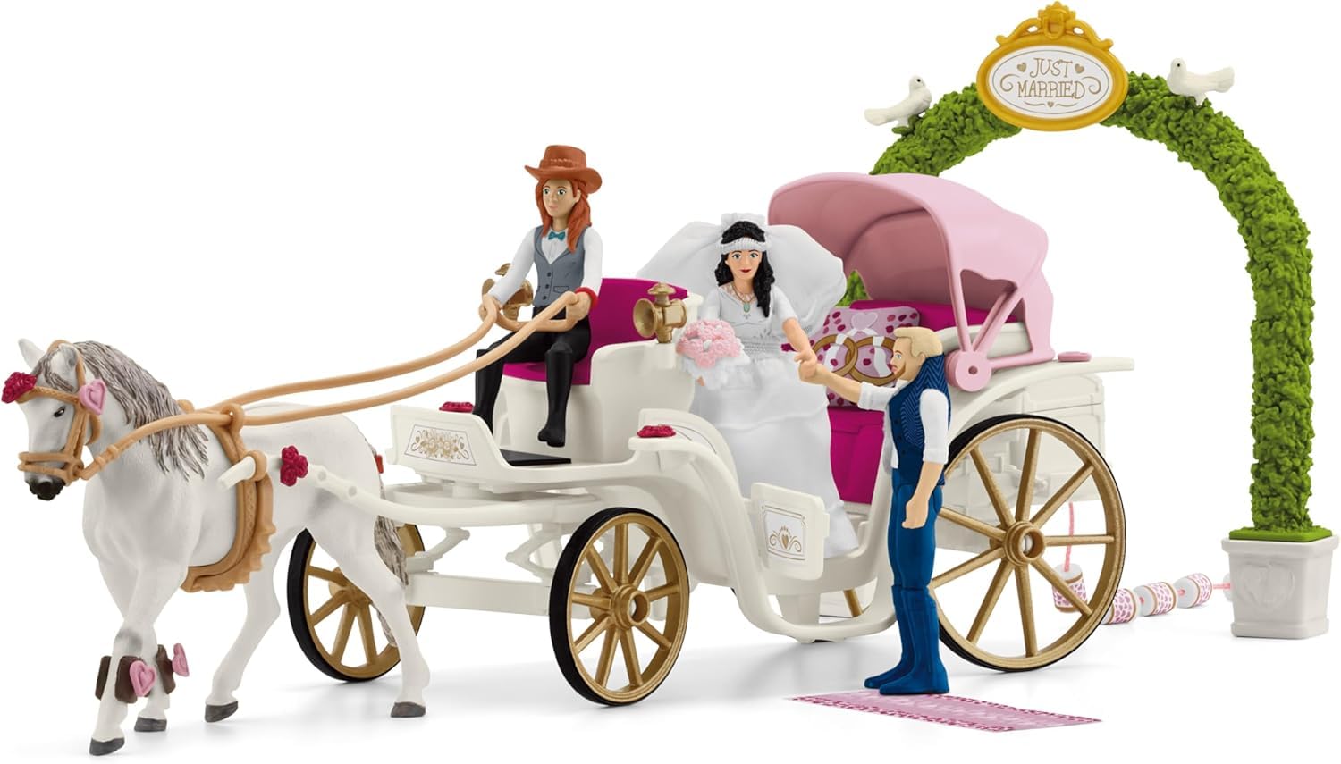 SCHLEICH 42641 Hochzeitskutsche, ab 5 Jahren, Horse Club - Spielset, 106 Teile & 42612 Hindernisse Zubehör, für Kinder ab 5-12 Jahren, Horse Club - Zubehör
