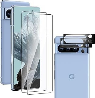 Qoosea [2+2 Pack] for Google Pixel 8 Pro Screen Protector with Camera Lens Protector Bubble Free Anti-Scratch Anti-Fingerprint 9H HD Tempered Glass Screen Protector for Google Pixel 8 Pro 6.7 inch 5G