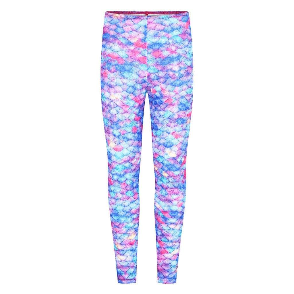 Mermaid Planet Woman's Vivid Colour Swimming Mermaid Leggings Double Rainbow. Size 10-12