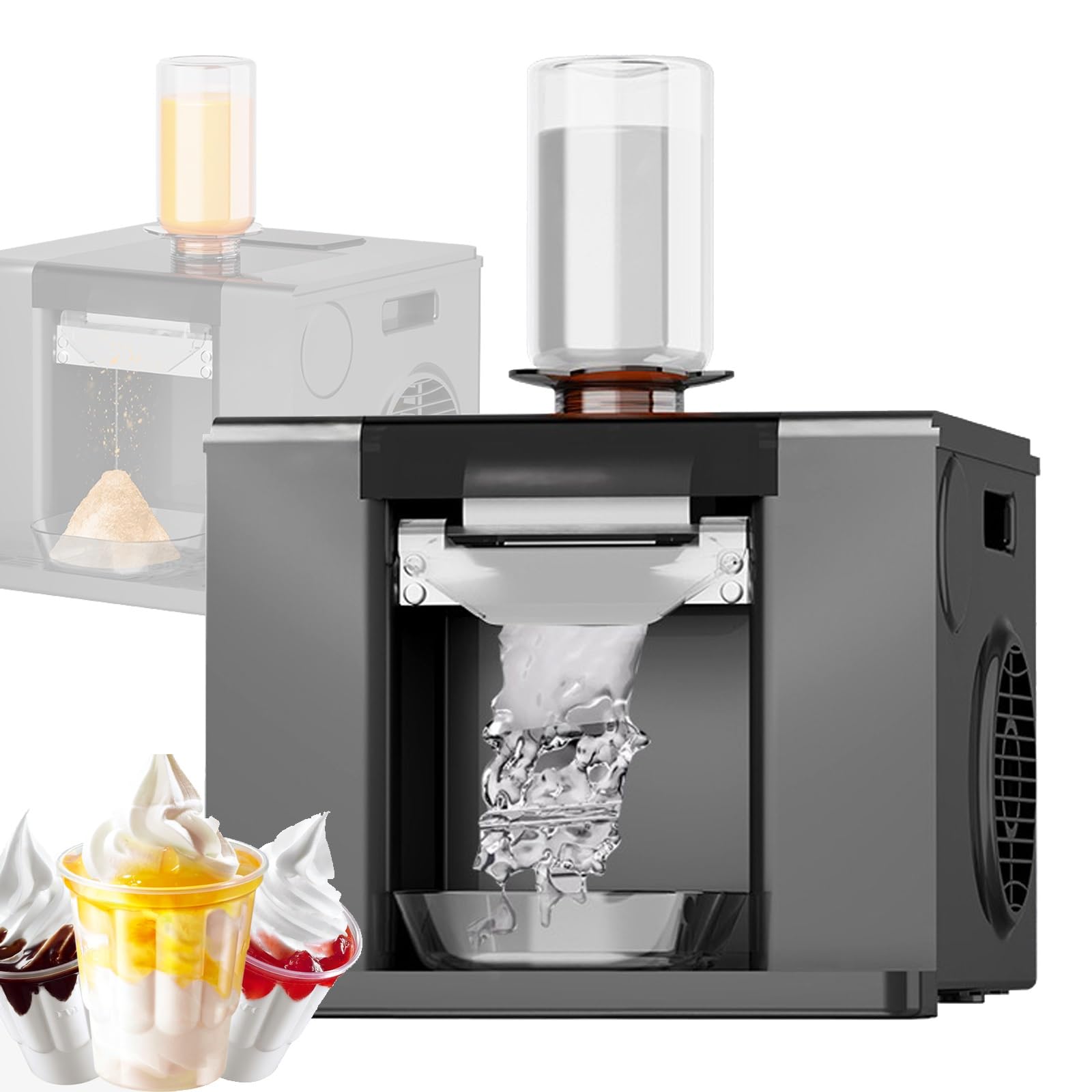 Machine à glaçons flocons de neige 60 kg par jour noire pour smoothies et barmans