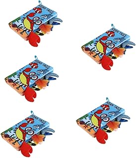 TOYANDONA 5 Peças Livro De Pano De Cauda Livro De Desenvolvimento Sensorial Livro De Aprendizagem Do Bebê Brinquedo De Inteligência Do Bebê Livros Educacionais Iniciais Livro De Cognição