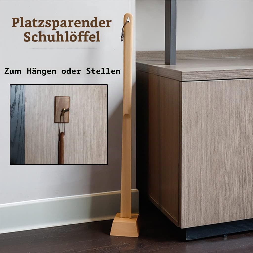 Schuhlöffel Schuhlöffel Lang Holz Schuhanzieher Aus Buchenholz Im Japanischen Stil, Langlebiger Schuhlöffel Aus Schwarzem Walnussholz, Schuhhelfer Mit Stabilem Standfuß, Verschiedene Größen