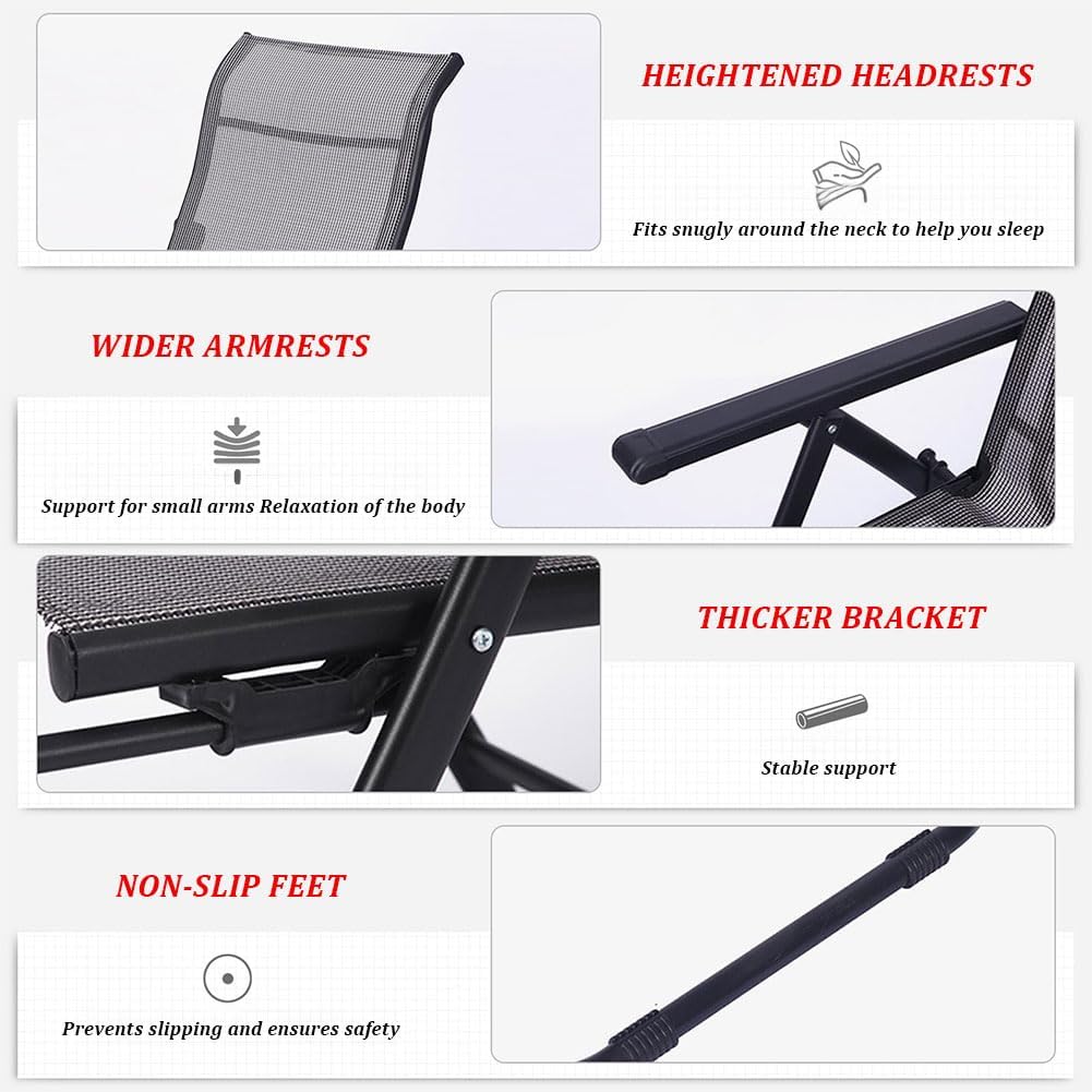 Zero Gravity Lounge Chair with Footrest, Portable Patio Chair for Outdoor & Indoor Use, Heavy Duty Durable Adjustable Recliner Lounge Chair, Foldable Office Chair Meeting Chair