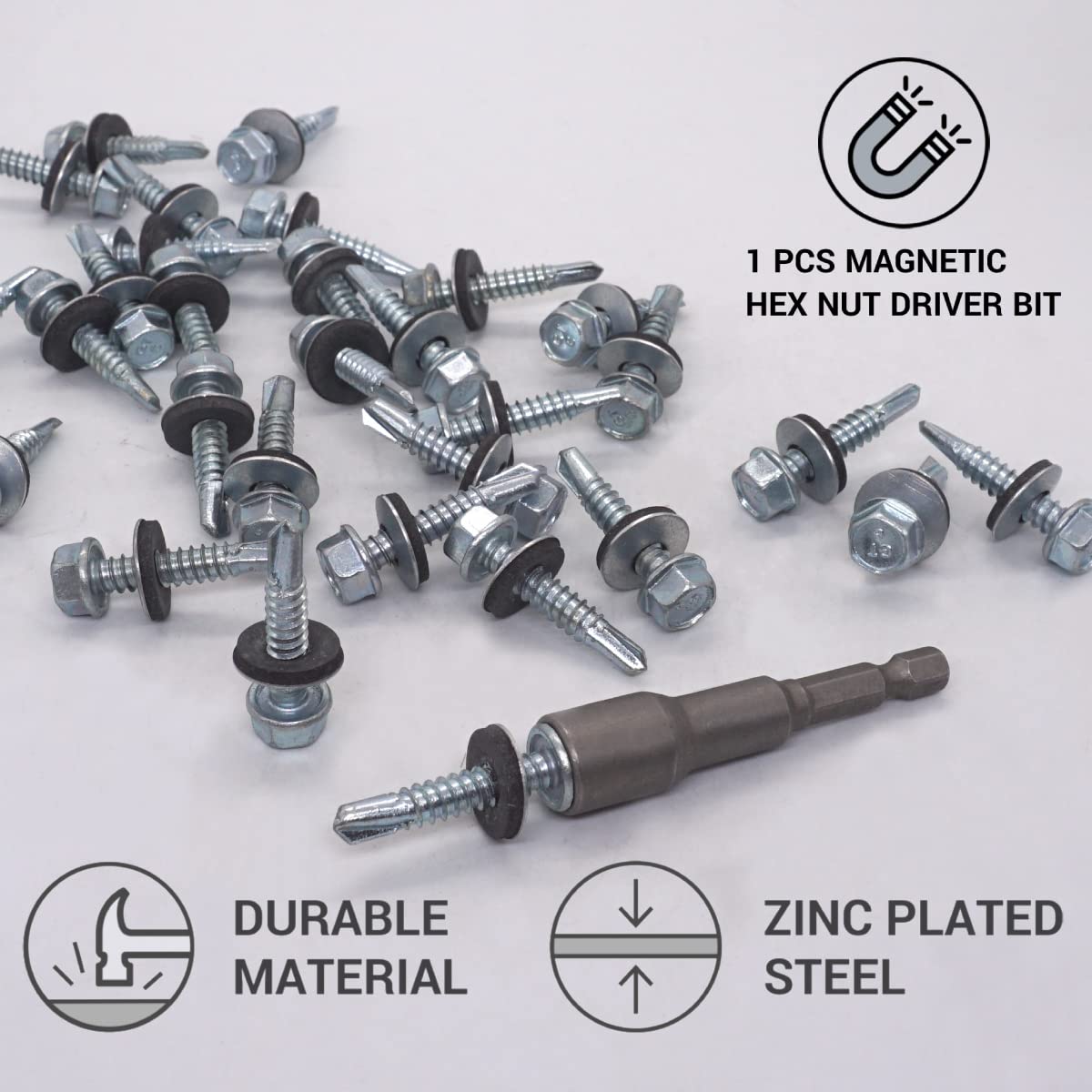 ECOLINA -VITE AUTOPERFORANTE Mm.6.3X60 PER COPERTURE CON SUPPORTO IN FERRO - Foto 2