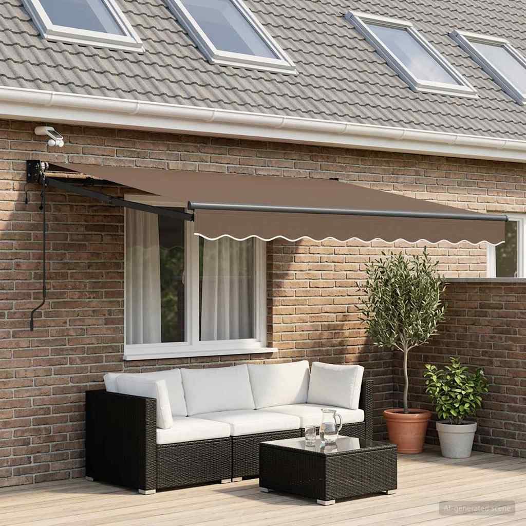 Toldo eléctrico extensible con iluminación LED y sensor meteorológico, marco de aluminio, 270 g/m², brazo articulado para terraza, balcón, jardín, protección solar y protección contra la