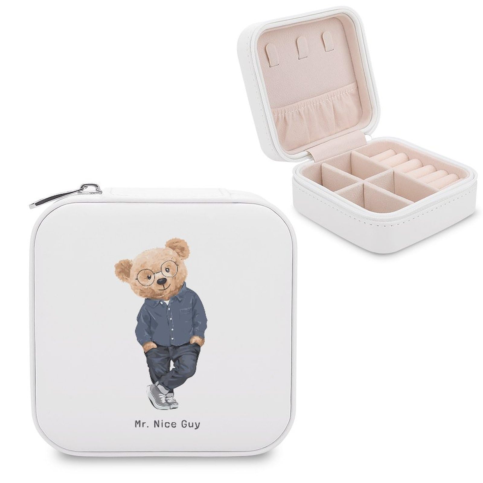 Amazon Teddy Bear テディベア アクセサリーケース ジュエリーボックス レディース ミニ宝石箱 アクセサリー収納 蓋付き PUレザー 収納ボックス おしゃれ 人気 軽量 持ち運び 大容量 小物入れ 携帯用 母の日 記念日 お誕生日 お祝い プレゼント ギフト ジュエリー収納