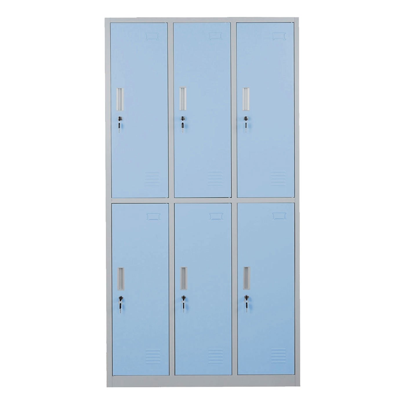 Schließfach Boston T829, Schließfachschrank Wertfachschrank Spind, Metall 6 Fächer - blau
