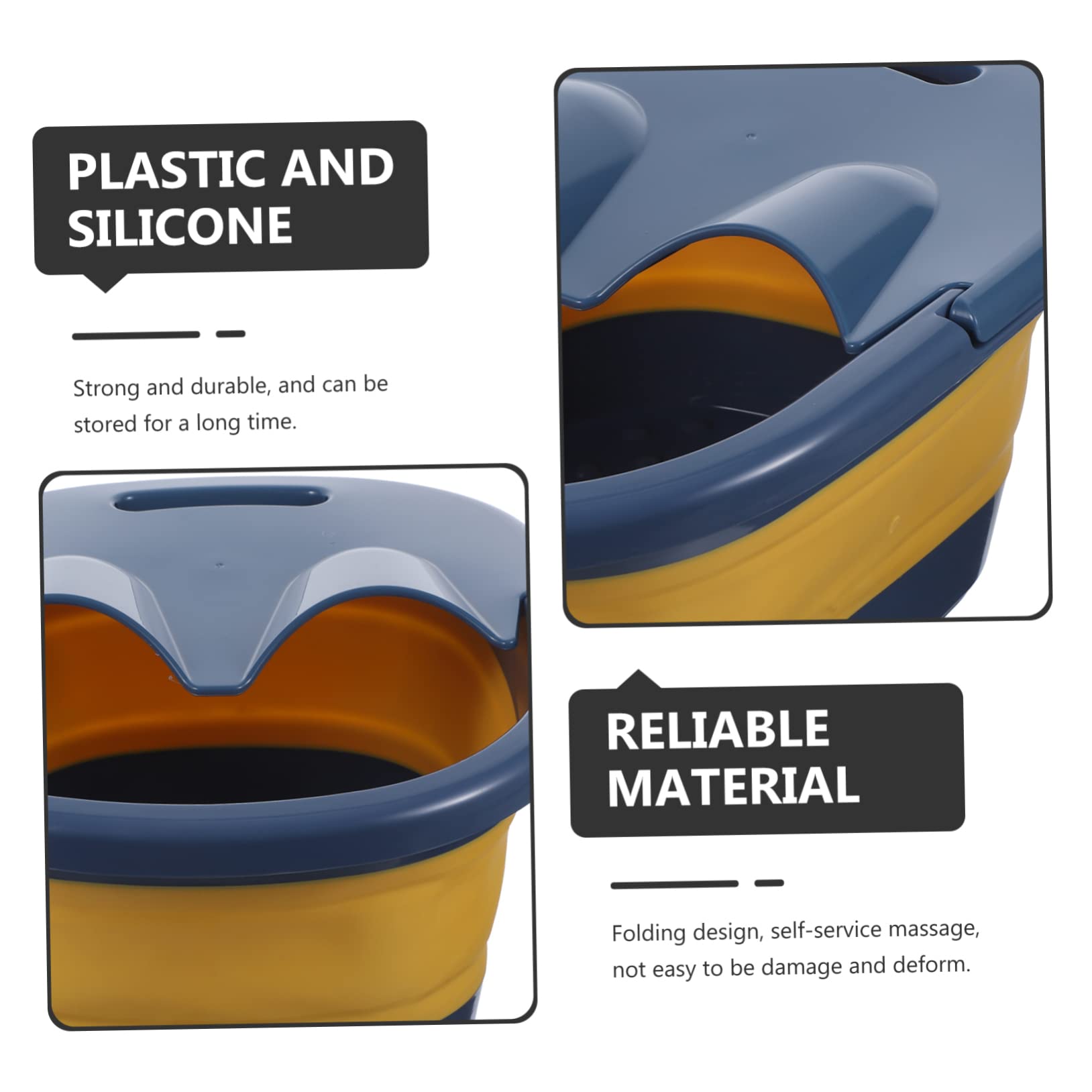 HOODANCOS 1Pc Folding Foot Bath Basin for Adults Portable Foot Soaking Bucket with Stable Support Lightweight Design for Travel Promotes Circulation and Relieves Fatigue Hippo