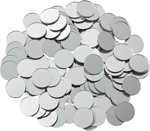 Miniatura 7 de Paquete de 120 espejos redondos pequeños para manualidades, círculos de azulejos de vidrio de 1 pulgada para decoración de pared, mosaicos,
