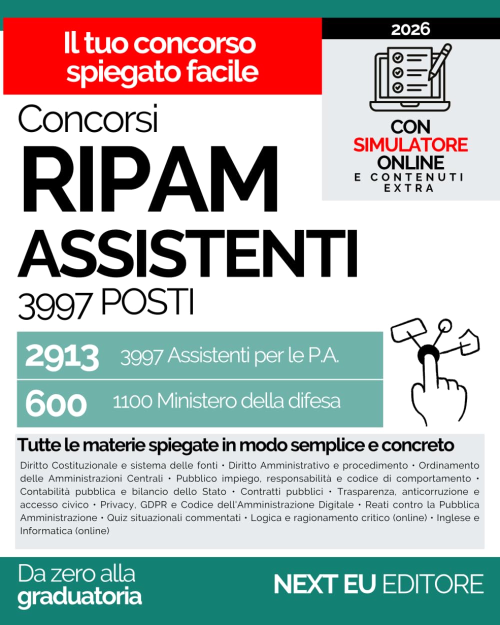 Concorsi RIPAM 2026 - 3997 posti: Teoria Spiegata Semplice per Capire, Memorizzare e Superare la Prova anche Partendo da Zero. Simulatore Online.