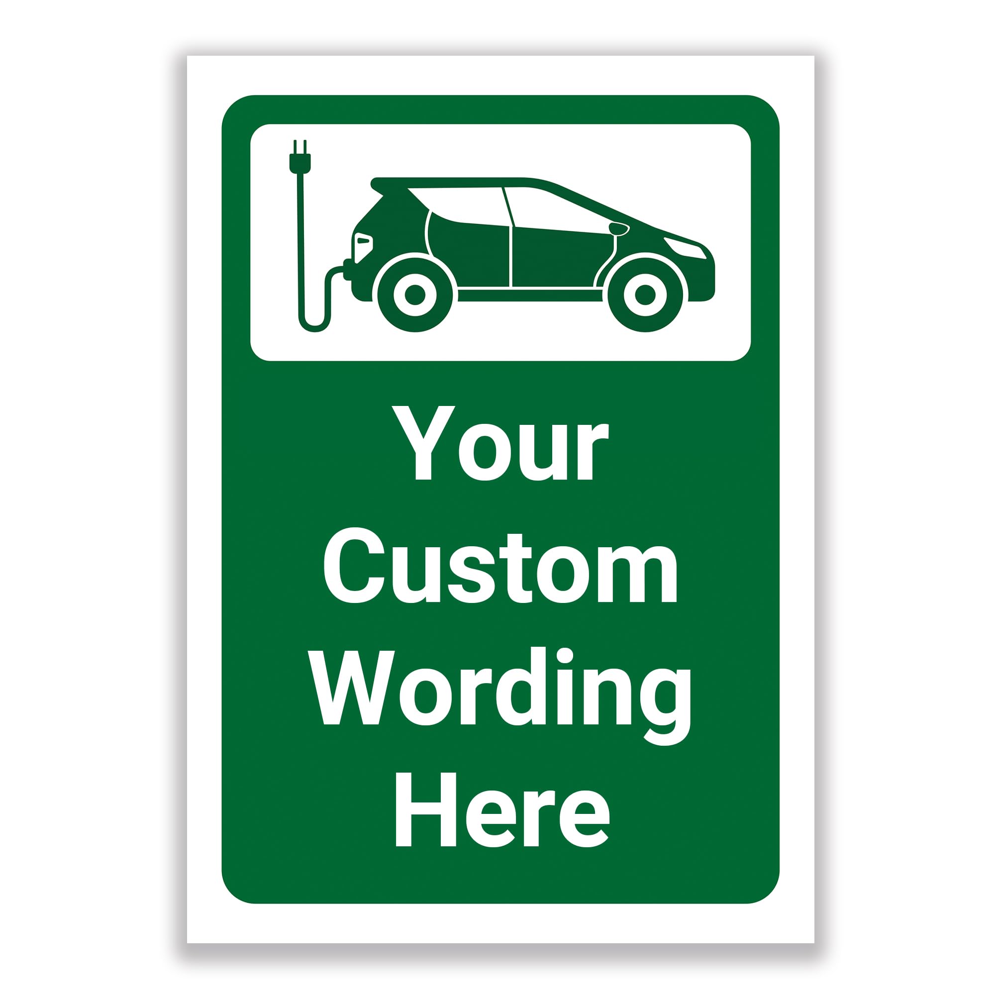 LP Lifestyle Custom Electric Vehicle Parking Sign – Durable Weatherproof Rust-Free PVC EV Charging & Parking Notice, Personalised Wording, Colours & Sizes for Outdoor Use (Design No.378)