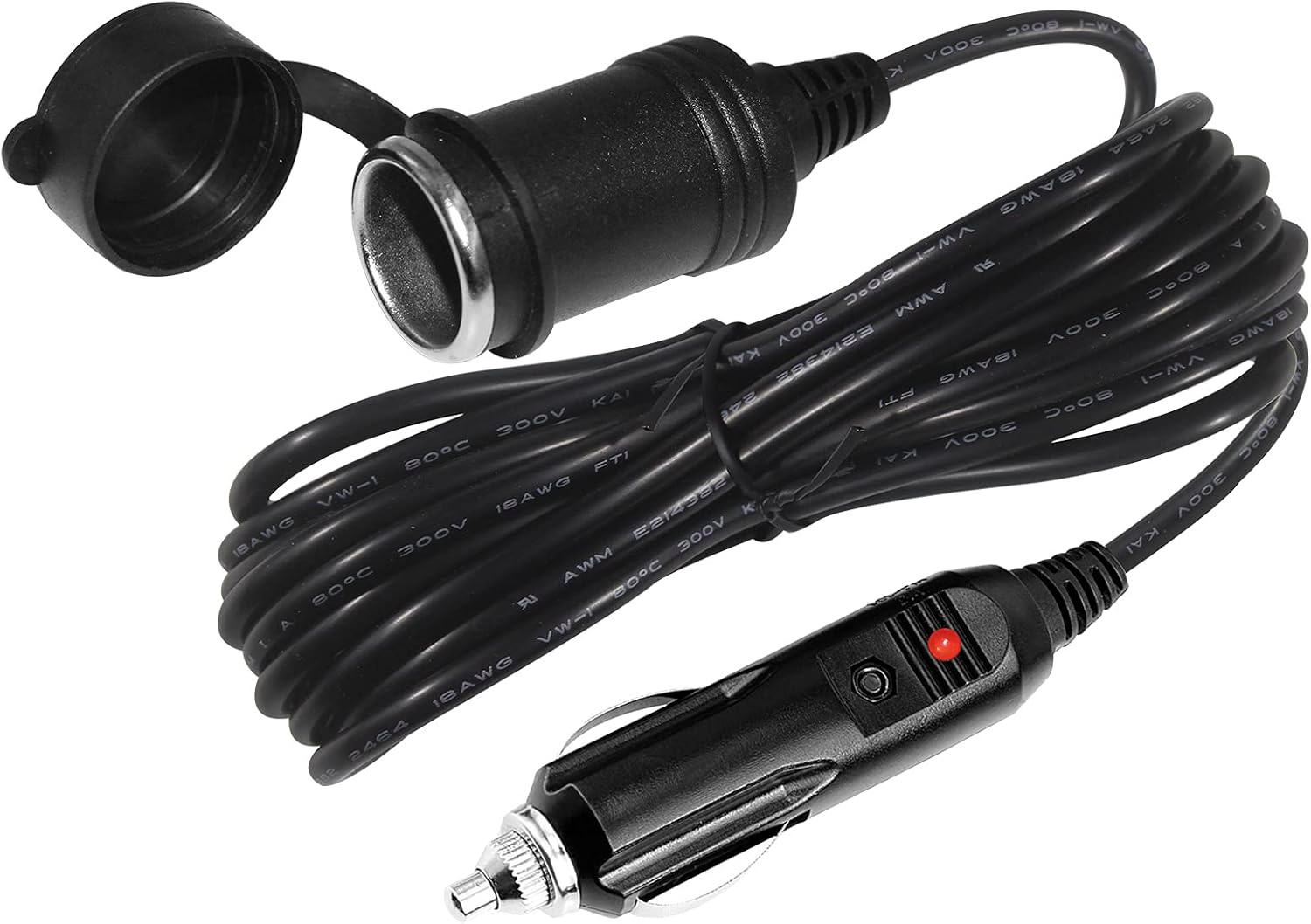 12V Cigarette Lighter Extension Cord 12FT Car Charger