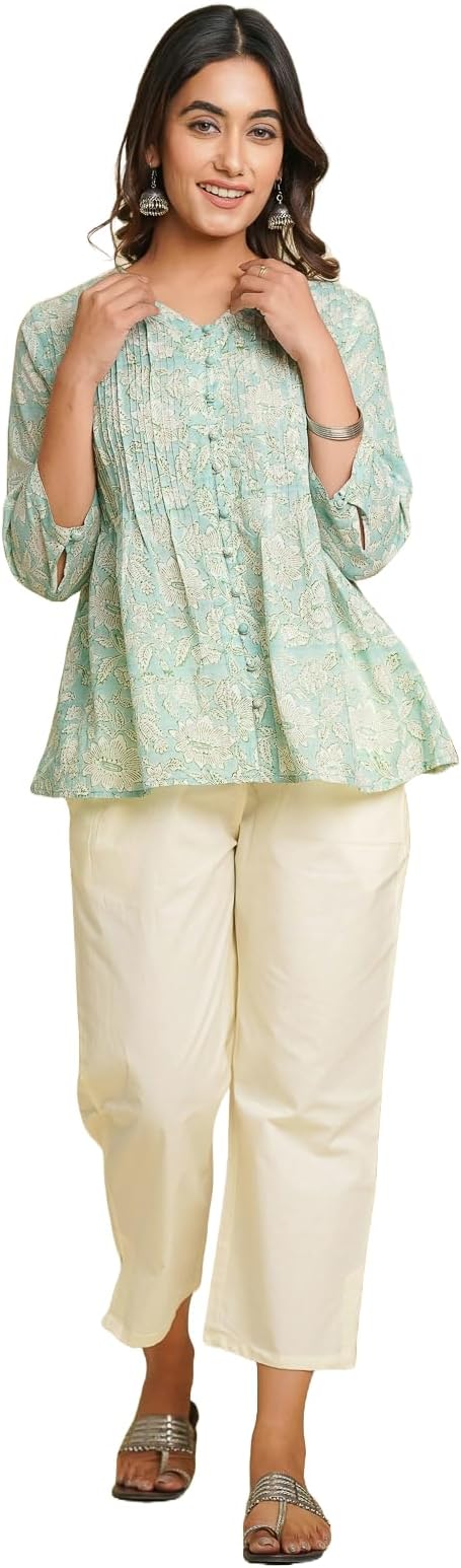 GOODHAND cotton dobby top | Top for Women | Regular Solid Color Top | Casual/Office wear for Women