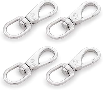 Shonan.Systems SHONAN Stainless Steel Swivel Eye Snap Hook- 4-Pack 3.5 Inch Flag Pole Clips, Scuba Diving Clips Spring Hooks for Dog leashes, Keychains, Boat Anchor Ropes, Bird Feeders, Pet Chains