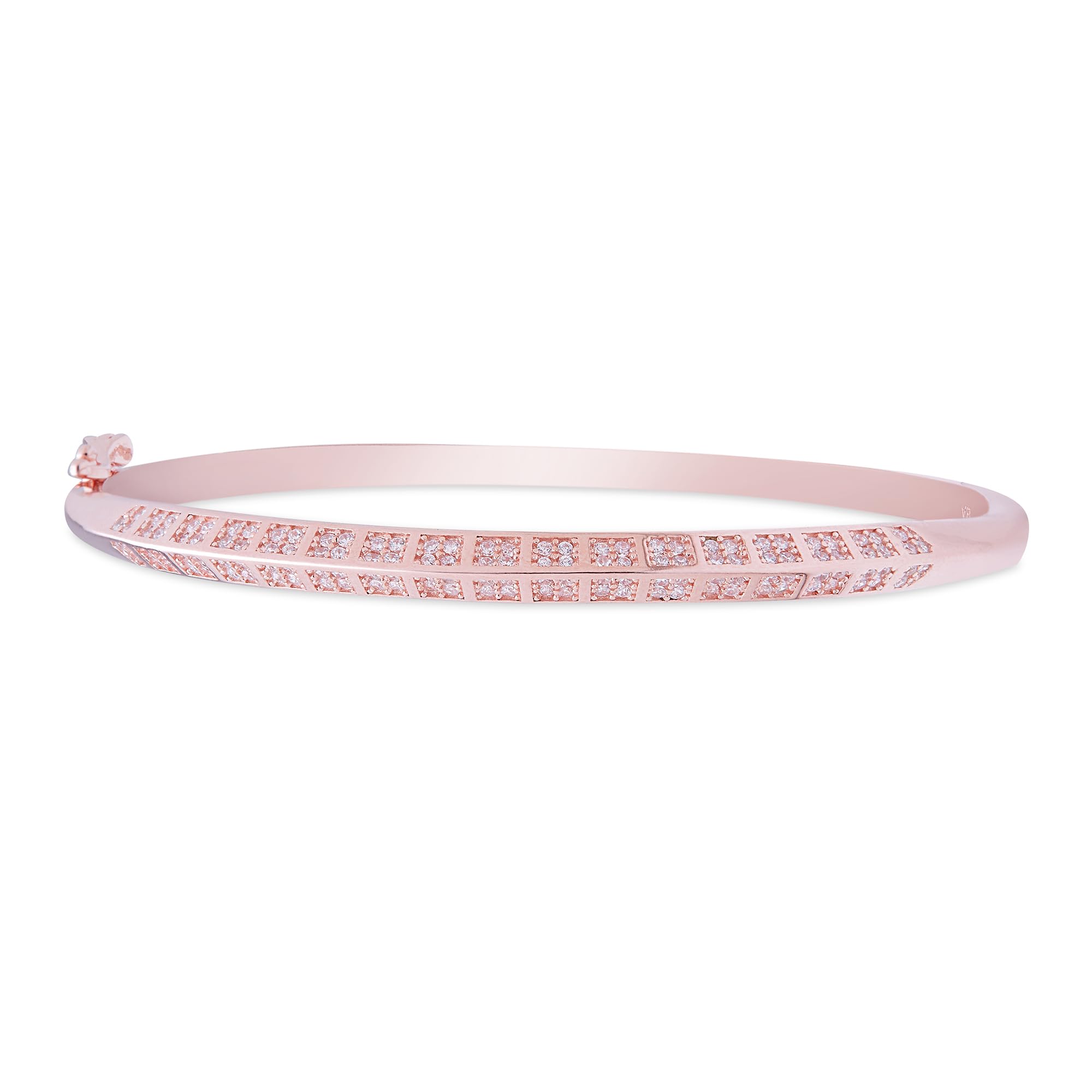 ZAVYA 925 Sterling Silver Cubic Zirconia One line CZ Rose Gold Plating Kada Bracelet | | Gift for Women and Girls | With Certificate of Authenticity and 925 Hallmark (B0BT7HY2P3) Amazon Price History, Amazon Price Tracker