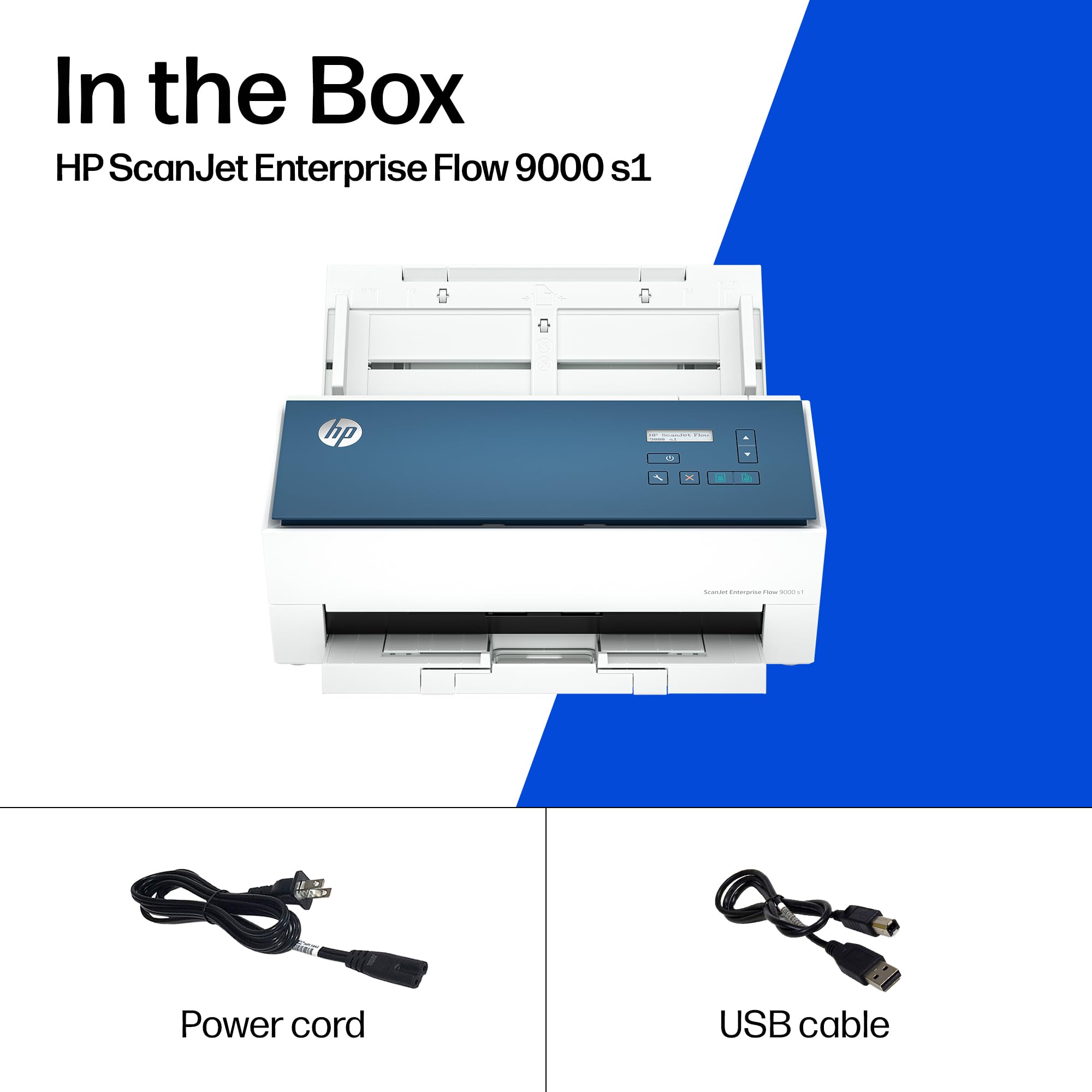 HP ScanJet Enterprise Flow 9000 s1 Scanner Rapide Double Face avec Chargeur Automatique de Documents, idéal pour Le Bureau (8Q4W0A)