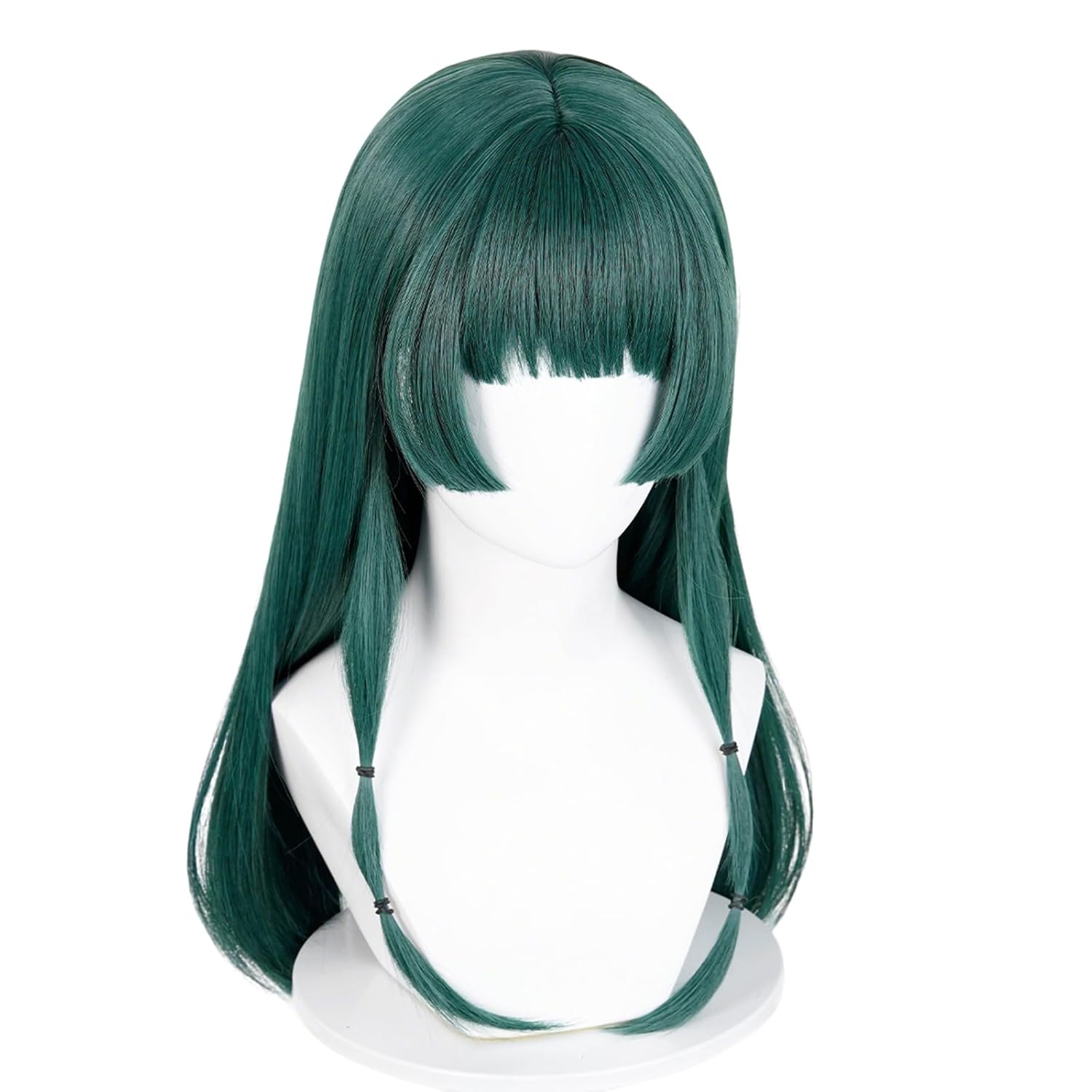 Probeauty Maomao Cosplay Wig Long Straight Green Wigs with Bangs for Halloween Anime Costume Cosplay Party - Image 2