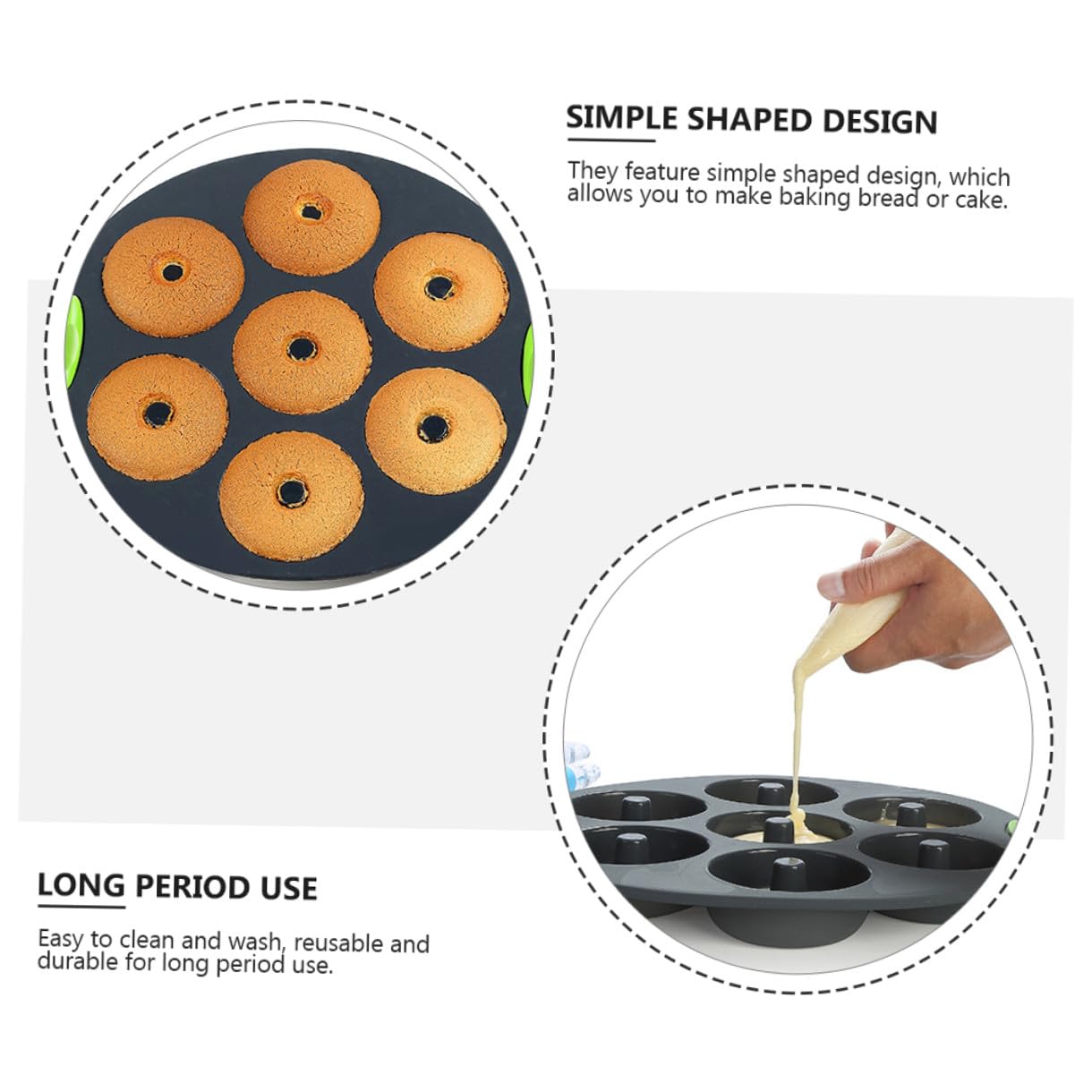 ABOOFAN Moldes de Silicona para Repostería Set de 5 para Hornear, Reutilizables y Fáciles de Limpiar en Cocina Familiar