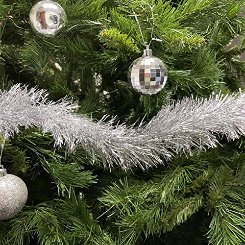 Allgala 50 Feet Christmas Foil Tinsel Garland Decoration For Holiday Tree Walll Rail Home Office Event-Silver-Xg93204 #TOP4