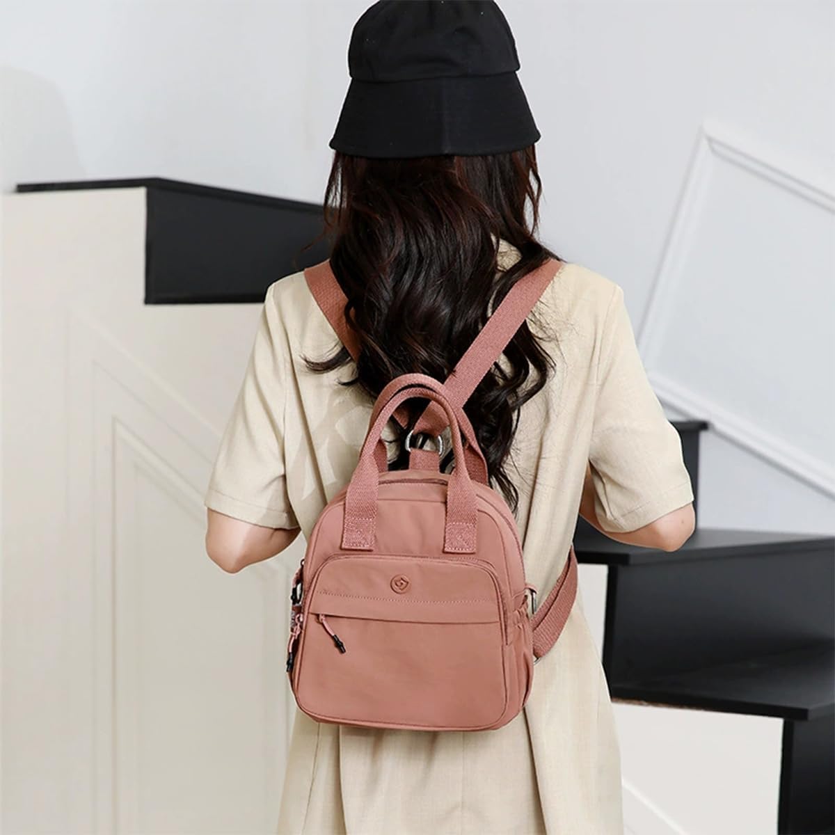 Casual 10.2 Inch Mini Backpack Nylon Lightweight Durable Adjustable Shoulder Straps Small Travel Bag - Image 8