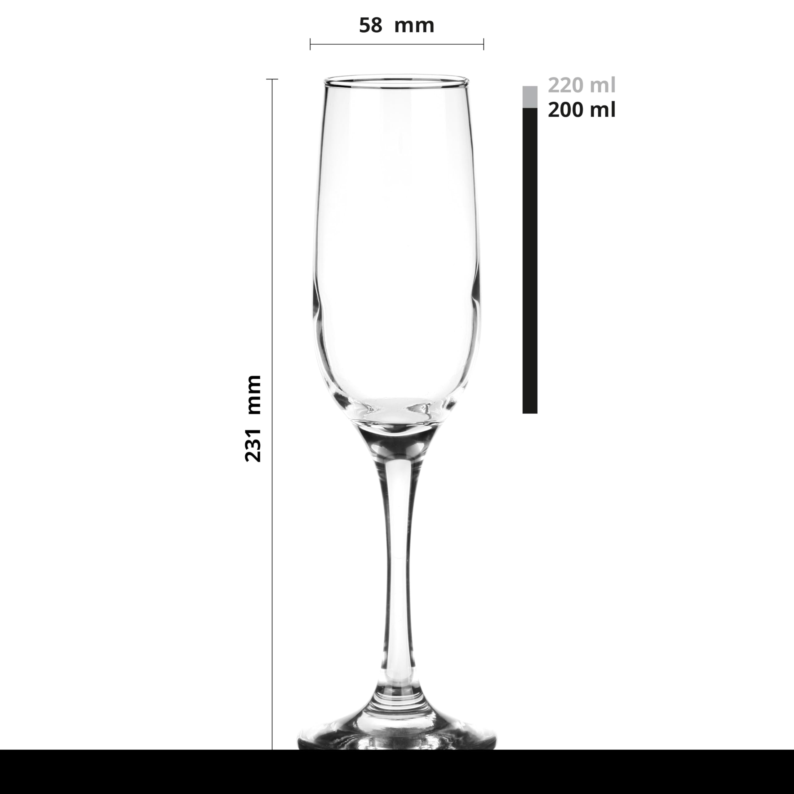 Glasmark KROSNO 1992 zestaw 4 kieliszków do szampana 200 ml kieliszki koktajlowe kieliszki do szampana Prosecco nadają się do mycia w zmywarce