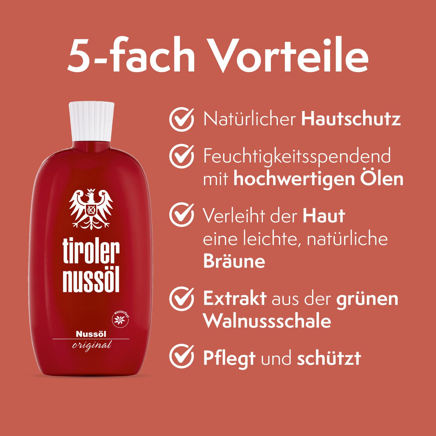 Tiroler Nussöl Original DOPPELPACK 2x 150ml |Das Original |Verleiht der Haut schon beim Auftragen eine leichte, natürliche Bräune