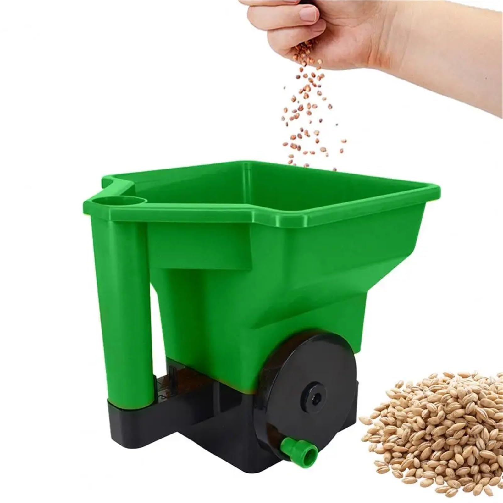 Seed dispenser Strumento per piantare spandiconcime portatile da 24 * 23 cm Capacità 3 litri Spandiconcime manuale Spanditore per terreni agricoli per prato verde Strumenti Agricoli(A)