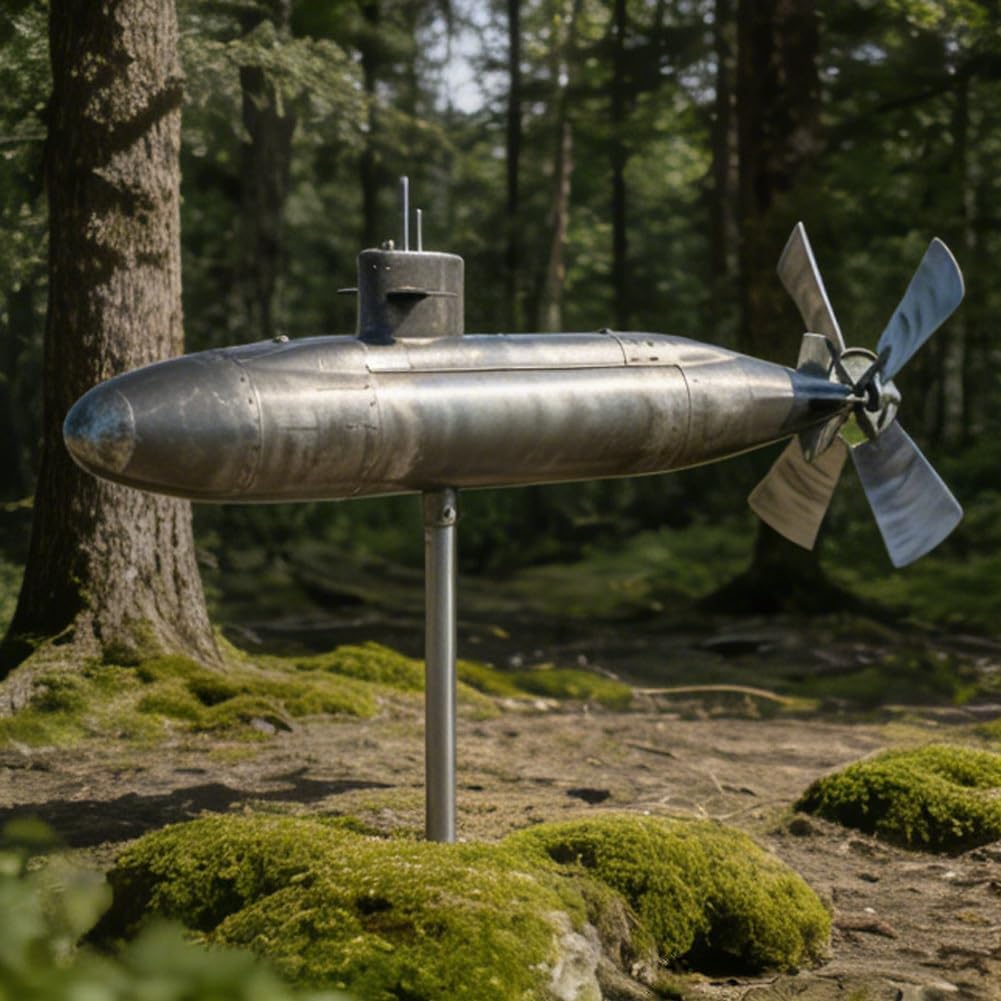 Molinillo de viento submarino, decoración de jardín al aire libre, giratorio submarino con cuchillas giratorias, escultura de viento de arte en movimiento para patio, molino de viento de hélice