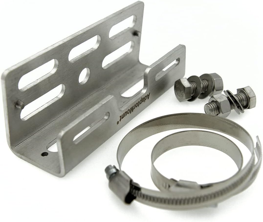 Stainless Steel Junction Box Pipe Mount Bracket – Adjustable Mounting Frame with Clamps for Pole or Wall Installation – Fits Electrical and Control Enclosures