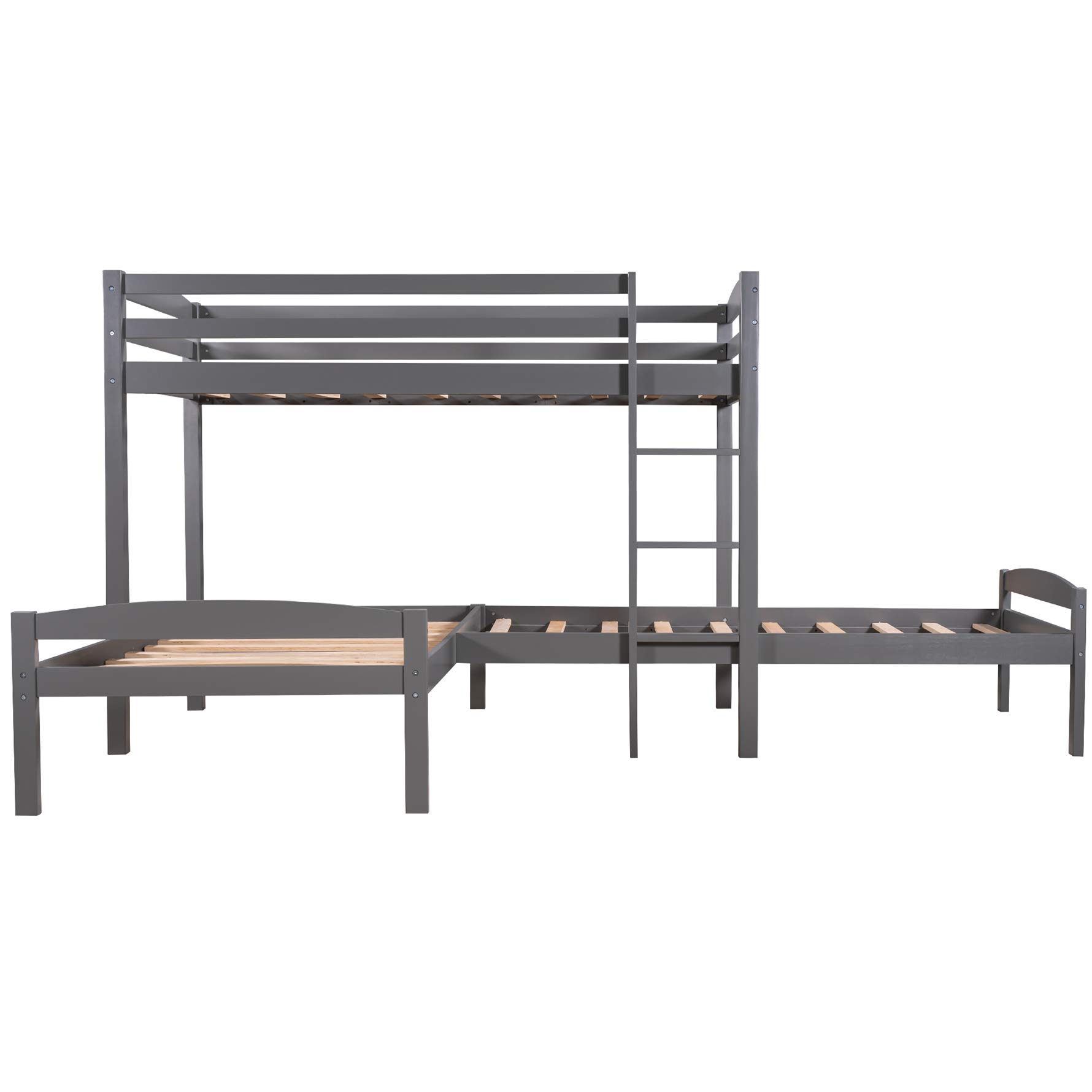 Buy Harper & Bright Designs Twin Over Twin 3 Bed Bunk Beds, LShaped