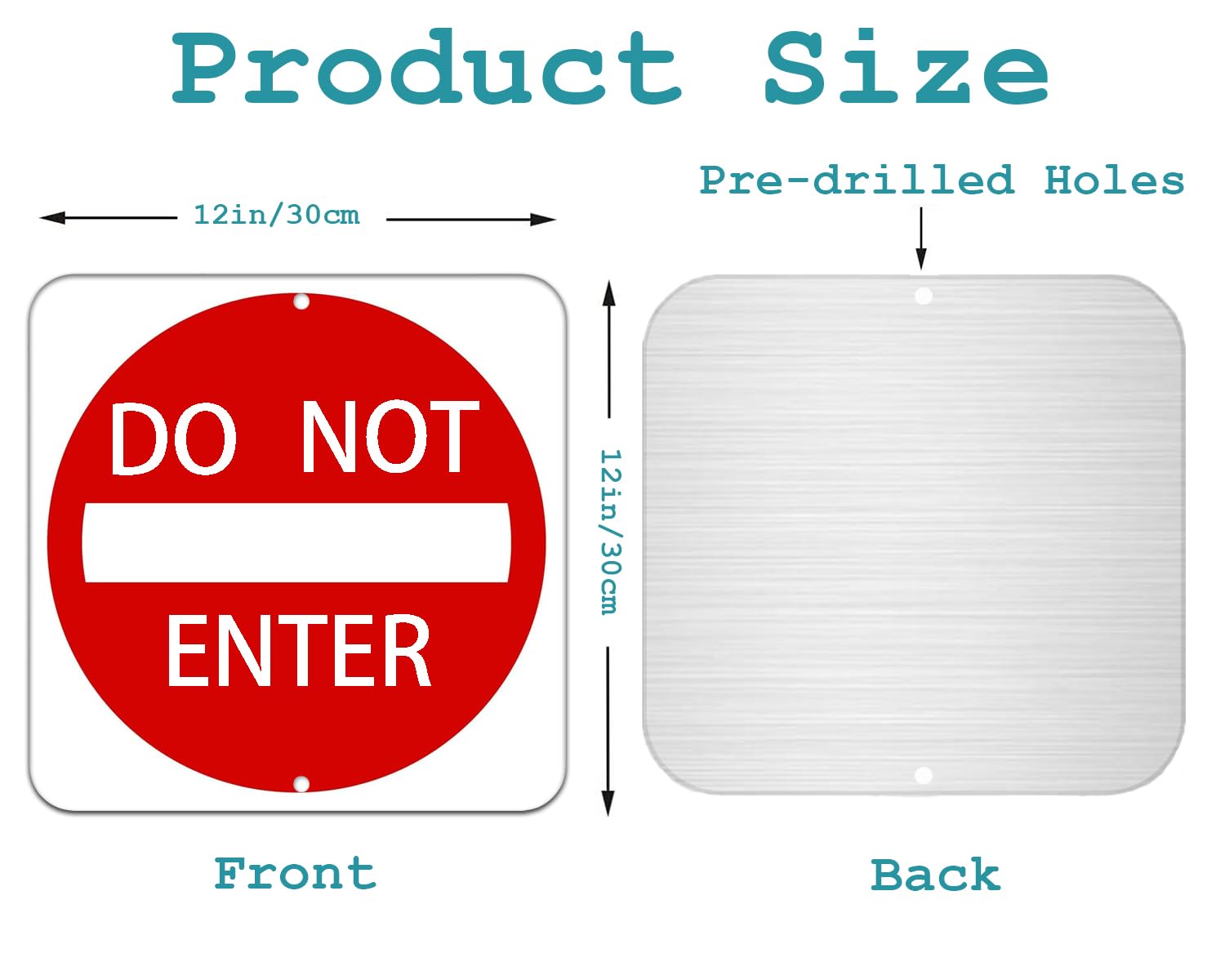 „Do Not Enter“ Verkehrsschild 30x30 Cm – Aluminium Mit 3M Reflektorfolie, MUTCD-konform