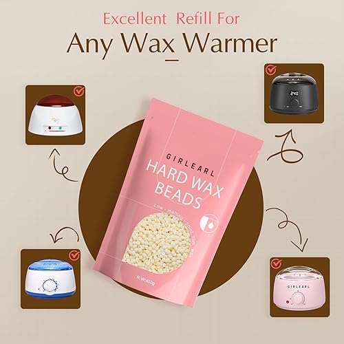 Miniatura 63 de Cuentas de cera dura, granos de cera de 1 libra para depilación, cera dura para mujeres sensibles en casa, repuesto de cera perfecta para bikini