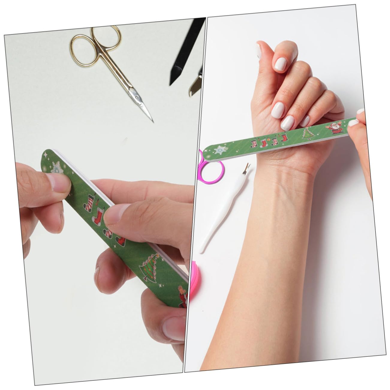 Anneome 24 Stück Teiliges Weihnachts-nagelfeilen EVA Doppelseitige Nagelfeilen für Fingernägel Einfache Polierfeilen Geeignet für Natürliche und Künstliche Nägel Maniküre-tools für Zuhause