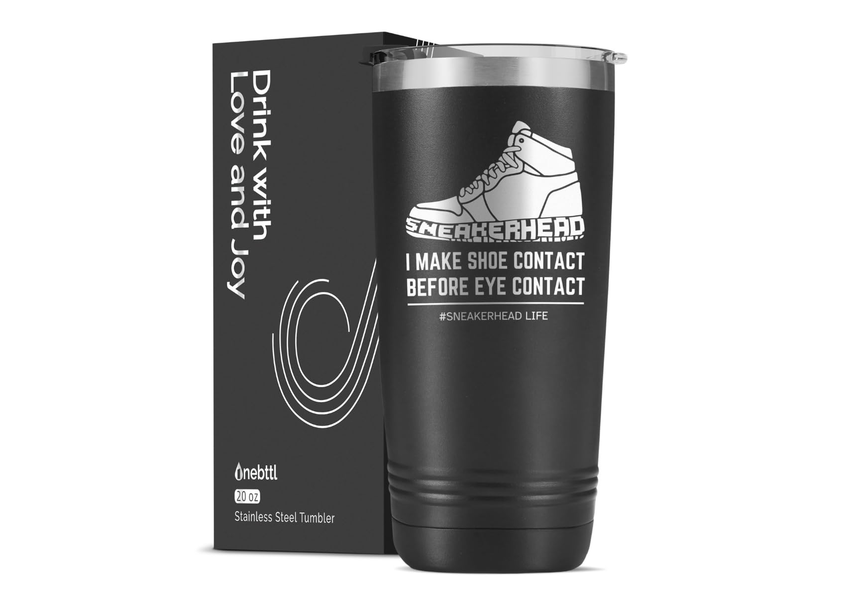 Onebttl Sneakerhead Gifts for Men, 20oz Shoes Gifts Stainless Steel Tumbler Cup with Lid, Double Wall Vacuum Insulated Travel Coffee Mug