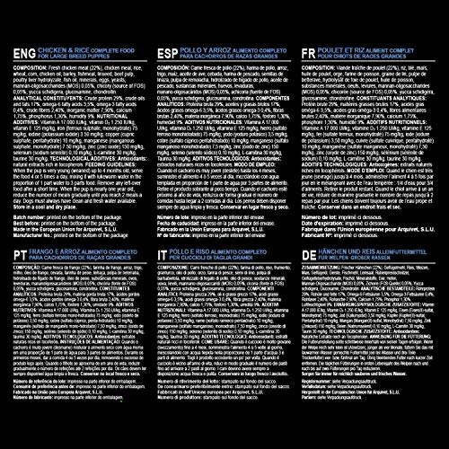 ARQUIVET Puppy Junior Maxi - Croquettes pour chiots de races grandes - Poulet et riz-3 kg - aliments pour chiens - nourriture sèche pour chiens – Image 5