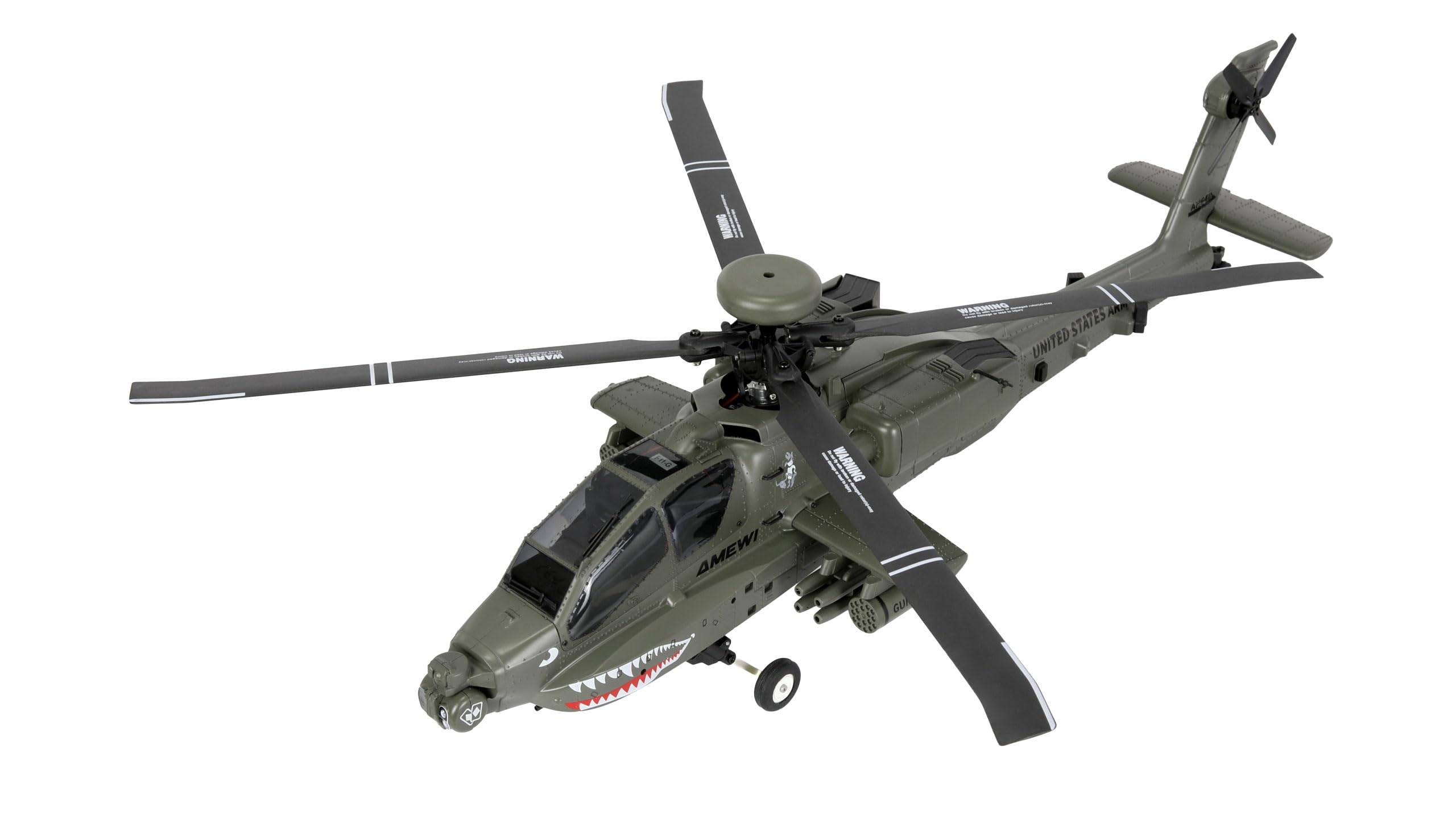 Apache AH-64D CP 6G/3D RTF - Helicóptero (Incluye Mando a Distancia, batería, Cable de Carga, Accesorios), Color Verde