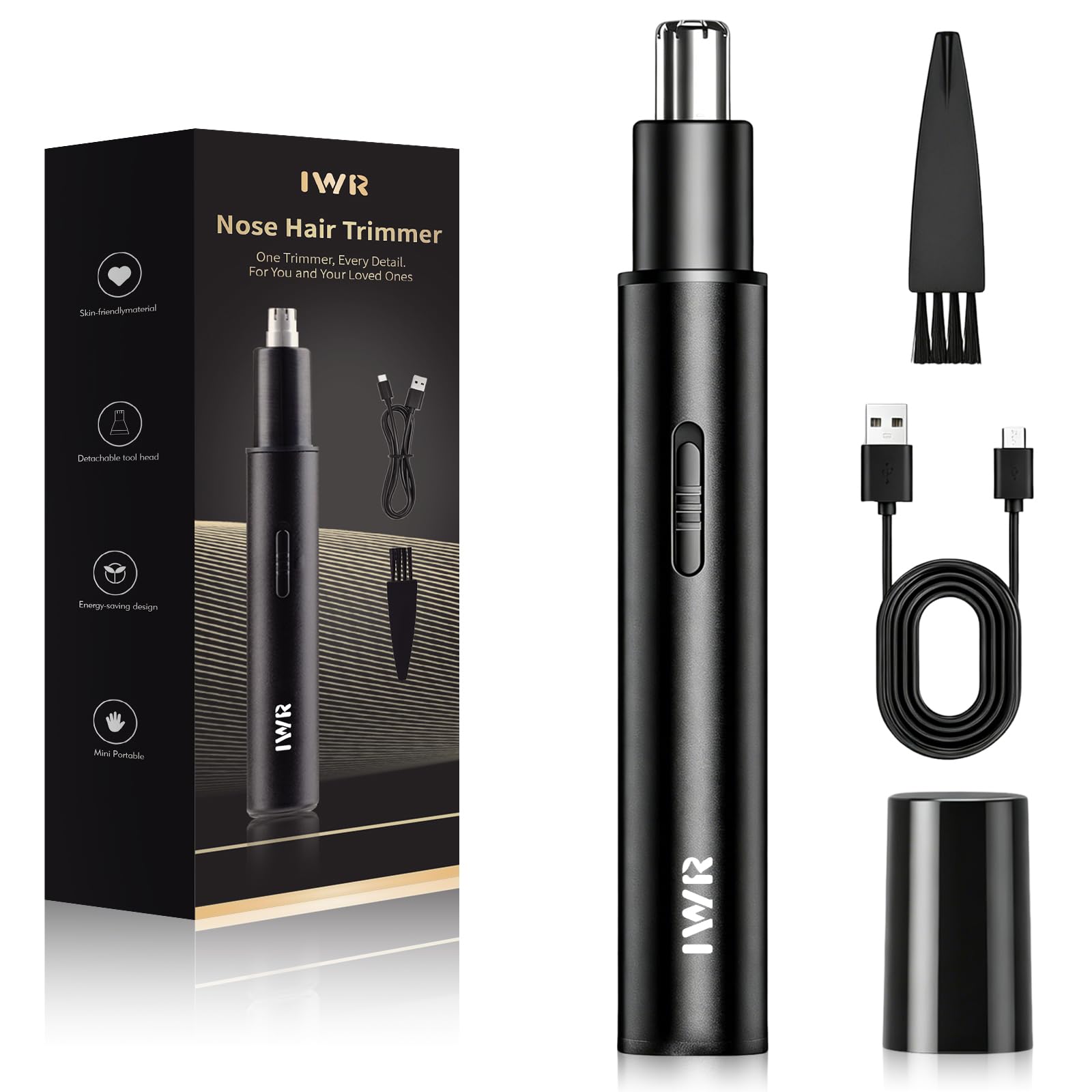 Nose Hair Trimmer for Men, Electric Nose Hair Trimmer with Cleaning Brush