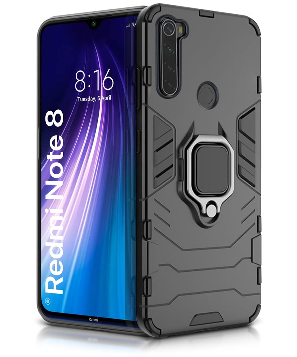 WOW IMAGINE Shock Proof Back Case Mobile Cover for Xiaomi Redmi Note 8 (Armor | Hybrid PC + TPU | Full Protection with Ring Holder Kickstand | Carbon Black) (B08P789VY8) Amazon Price History, Amazon Price Tracker