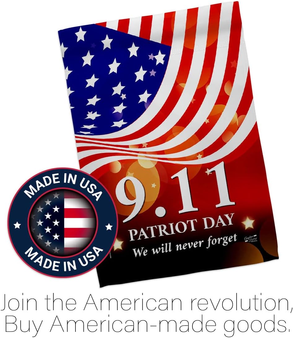 Remember 9/11 House Flag Patriot Day World Planet Peace Environment Awareness United State American Decoration Banner Small Garden Yard Gift Double-Sided, Made in USA