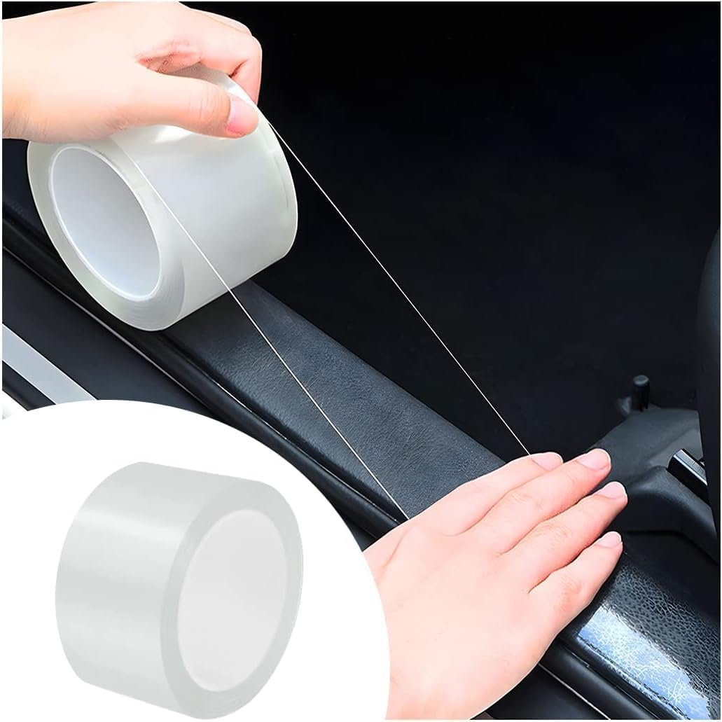 Basto High Gloss White Carbon Fiber Paint Protection Film Tape – Transparent Anti-Scratch PVC PPF for Car Door Edge, Bumper, and Decorative Seal Strip – Universal Fit-image-47