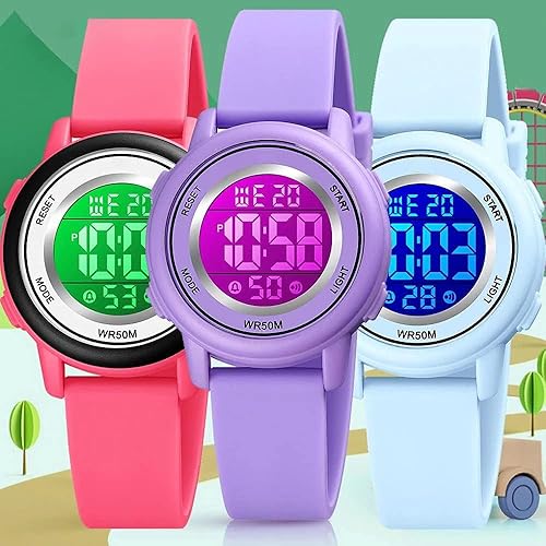 Miniatura 7 de Relojes digitales para mujer, pantalla LED, correa de silicona, reloj militar, multifunción, impermeable, alarma, cronómetro, retroiluminación LED,
