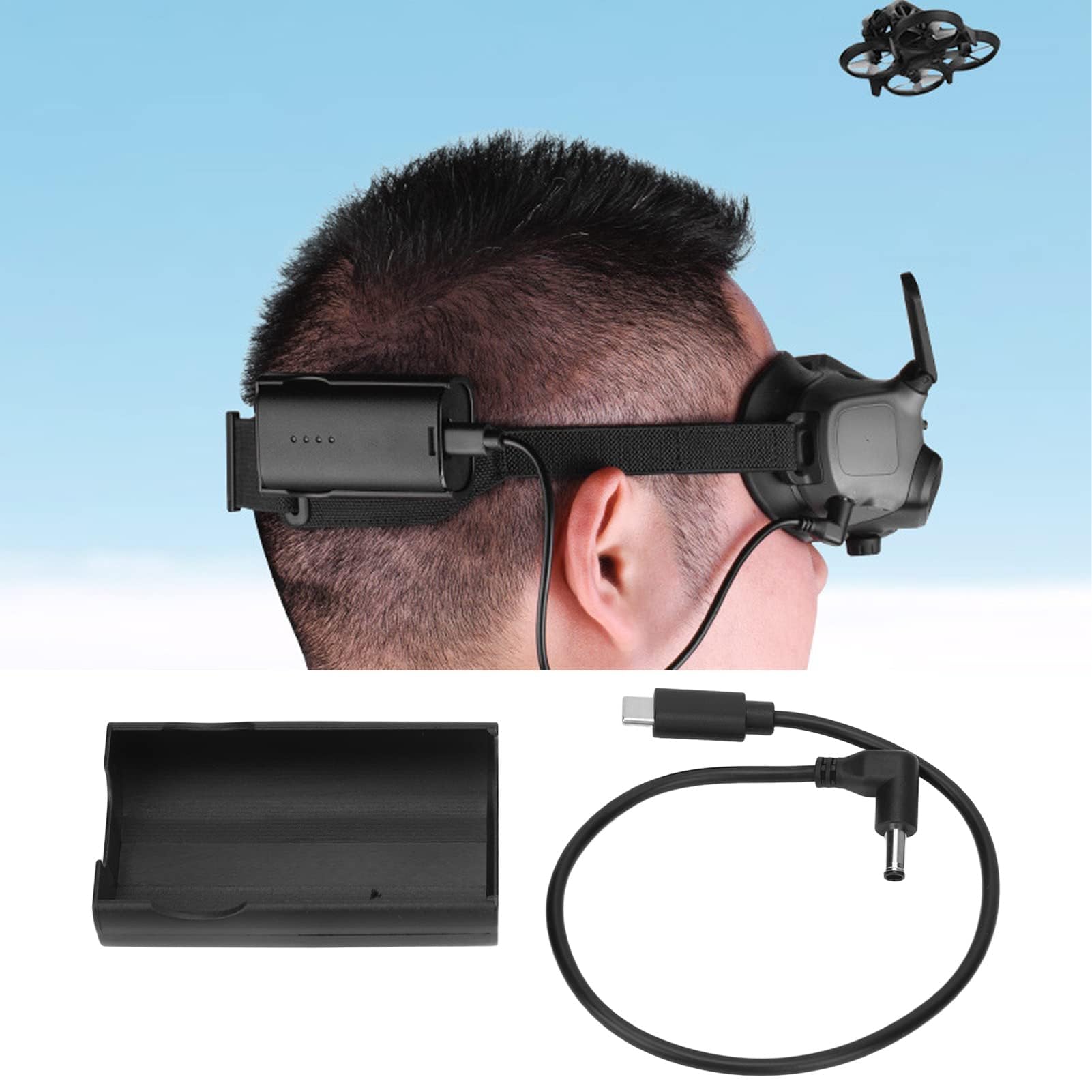 VGEBY Zasilacz Kabel Ładujący, Przenośny Zasilacz Kabel Ładujący z Zestawem Montażowym do Avata Goggles 2 Okulary