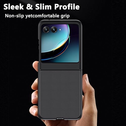 Miniatura 4 de Funda para Motorola Razr Plus 2023, funda para teléfono Motorola Razr+, parte trasera de piel sintética de lujo, protección a prueba de golpes,