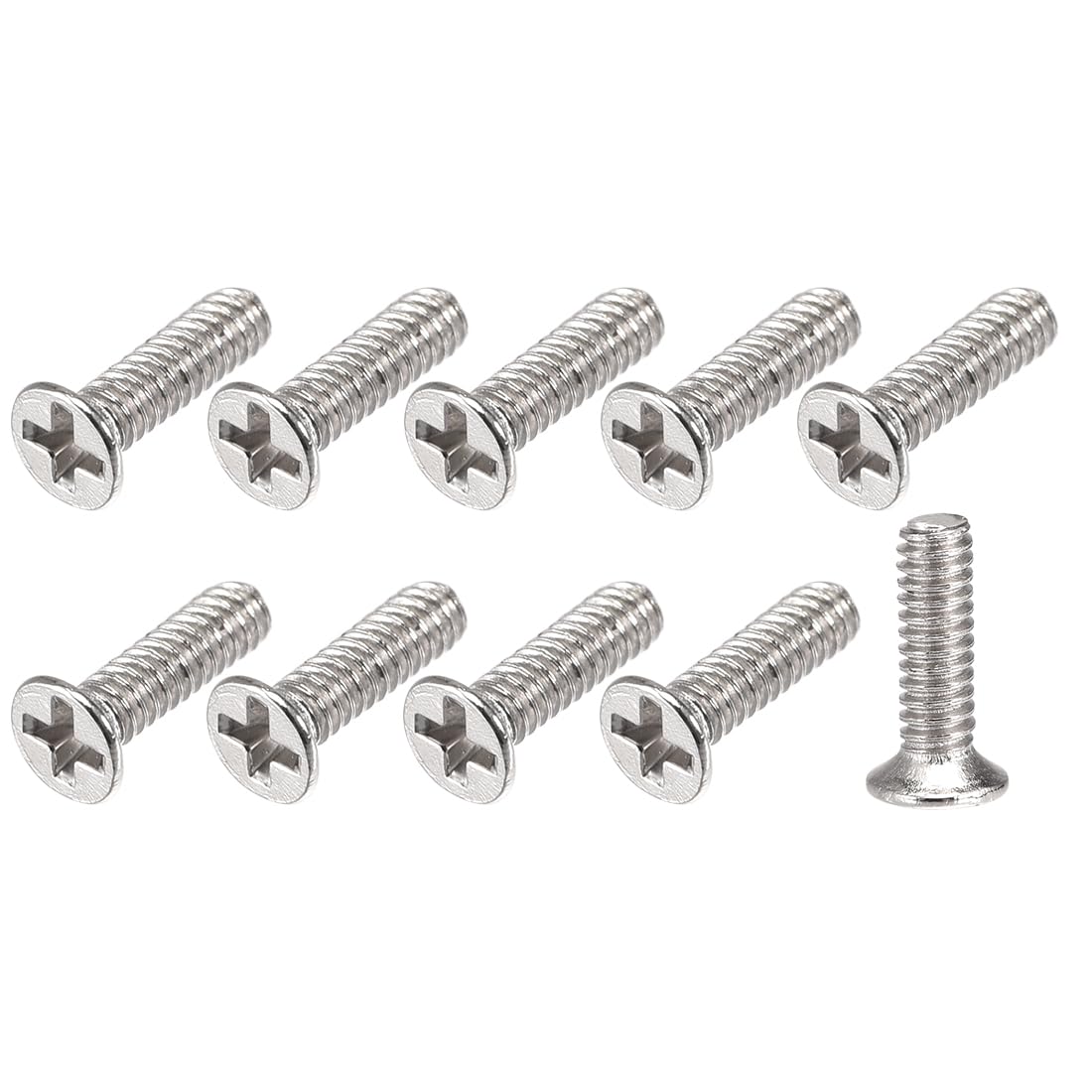 METALLIXITY Phillips Screw (M1.4 x 5mm) 500Pcs, Carbon Steel Machine Screws for Glasses Watch Laptop PC TV Silver Tone