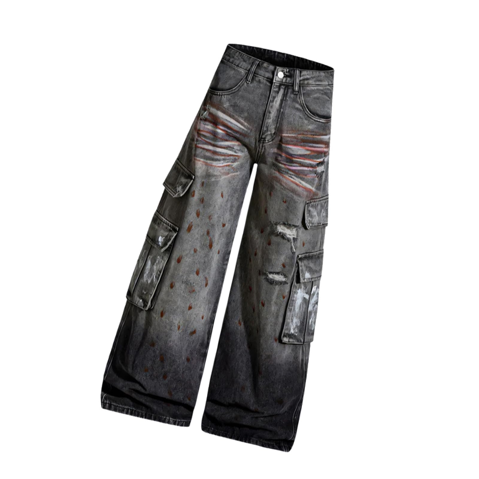Unisex Boyfriends Gamba Larga Jeans Jeans Retro Larghi Denim Larghi Pantaloni Hip Hop Vita Media Jean Streetwear Unisex Graffiti Baggy Grunges Hiphop Streetwear Harajukus