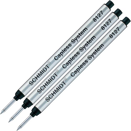 Schmidt 8127 S - Recambio de punta media de tinta negra con sistema sin tapa (3 unidades)