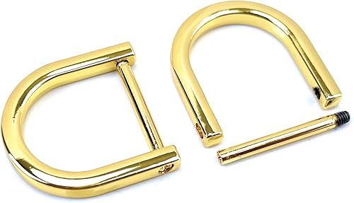 4 anillos en D resistentes con grillete de 34 pulgadas, oro en forma de U, anillo D de repuesto para bolso, llavero, collar de perro