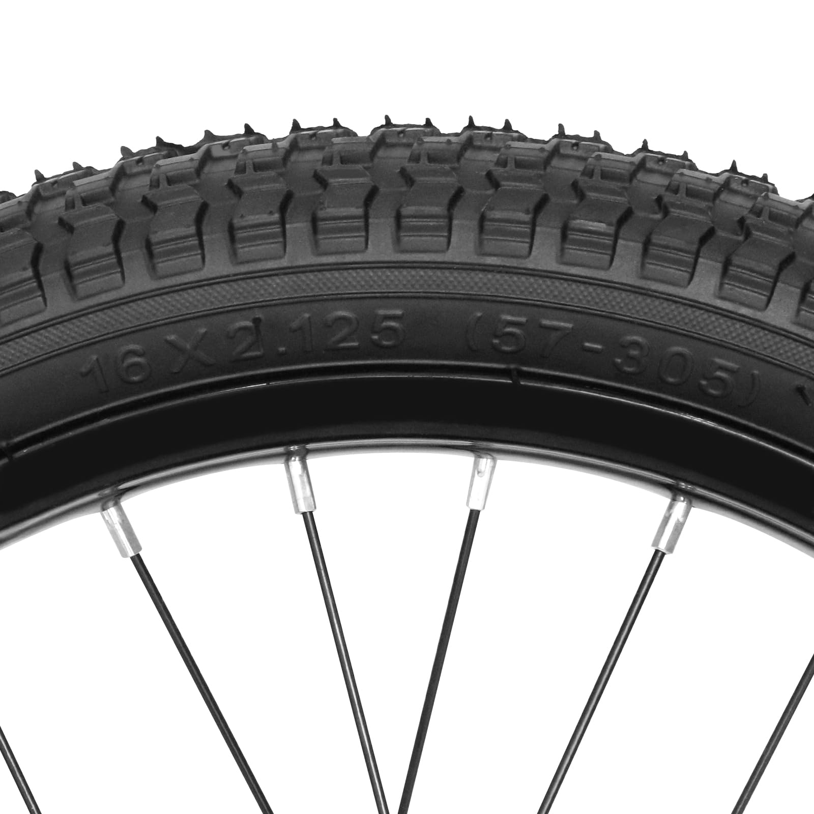 12/14/16/18/20 Zoll Fahrrad Vorderräder (16 Zoll - Schwarz)