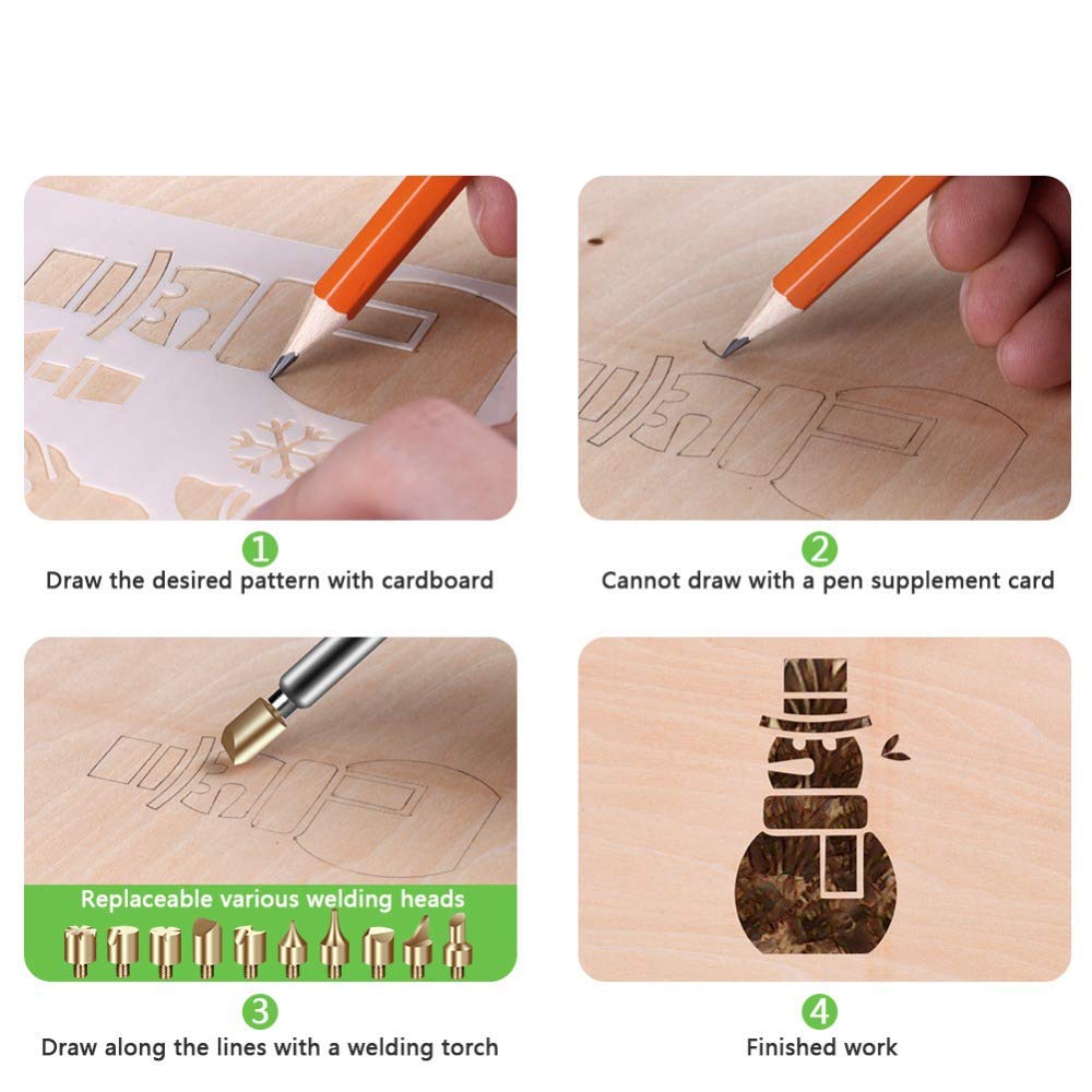 Kit pyrograveur à bois, kit de fer à souder, 60 W, température réglable 180-480 ℃, fer à souder électrique professionnel pour bois, liège gravé