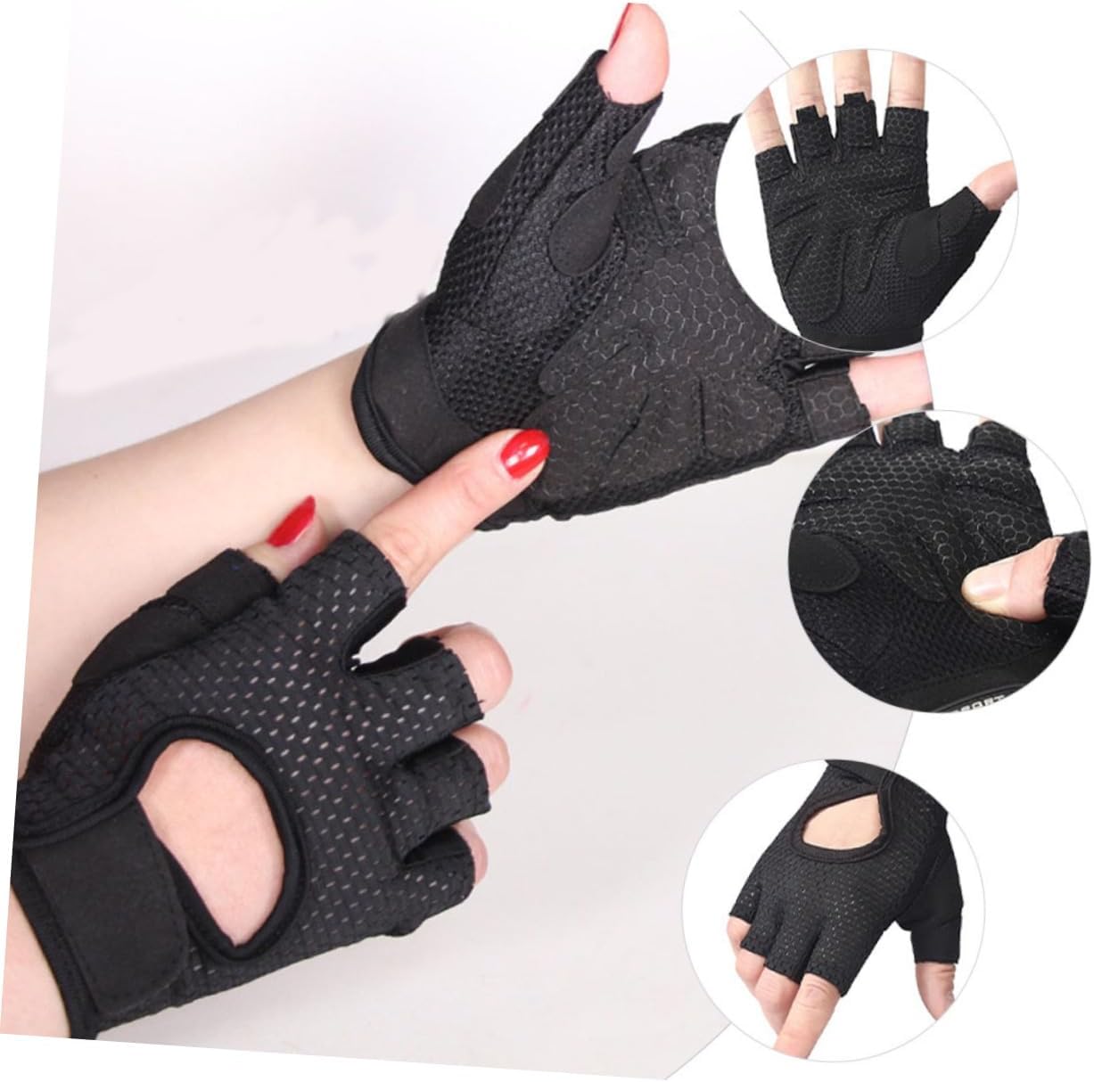 Yardwe 5pairs Breathable Workout Gloves for Men and Women Weight Lifting Gloves Half-Finger Design for Gym Cycling and Outdoor Activities